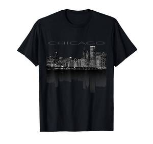 lot 2472 image: Chicago City Skyline Lights at Night T-Shirt2XL grey not black