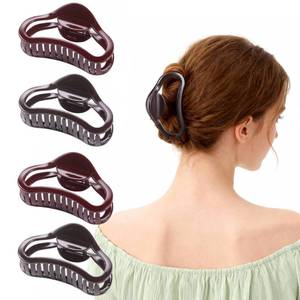 lot 2490 image: ZZUOMS 4 Pack Heart Hair Clips, 4.5 Large Durable Trendy Hair Claw Clip with Bead & Butterfly Spring, Premium PC Material Cozy Fashion Hair Claw for Thick Hair, Gift Set for Women Girls, Daily Wear