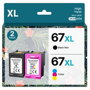 lot 2493 image: 67XL Printer Ink Replacement for HP Ink 67 Remanufactured for HP 67 Ink cartridges BlackColor Combo Pack for DeskJet 2700 2700e 2755e 2755 4155e Envy 6055e 6055 6000 6400 6455e 6475 6452 6458