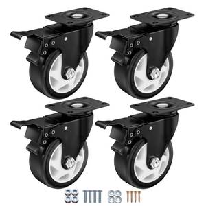 lot 3715 image: 4 Inch Caster Wheels, Casters Set of 4, ASHGOOB Casters with Brake Heavy Duty 1400 Lbs, Industrial Locking Swivel Top Plate Castor Wheels for WorkbenchFurnitureCart.��AB Switch, Double Pedal Brake