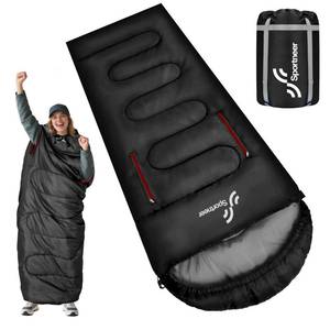 lot 3734 image: Sportneer 0 Degree Wearable Sleeping Bag for Adults & Kids �� Walkable with Arm Zippers, Waterproof & Warm to 32°F, Compact for Camping, Stadiums, Travel, Backpacking & Car Use