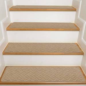 lot 3735 image: Stair Treads for Wooden Steps Indoor, 15 Pack 8 X 30 Non Slip Carpet Stair Treads with Reusable Adhesive for Kids Elders and Dogs, Surface Polyester TPR Backing Stair Rugs