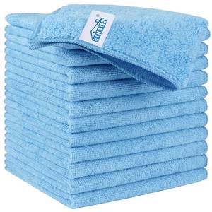lot 4443 image: HOMEXCEL Blue Microfiber Cleaning Cloth, 12 Pack Premium Microfiber Towels for Cars, Lint Free, Scratch-Free, Highly Absorbent, Reusable Cleaning Rags for Car, Household, Kitchen, Window,11.5X11.5