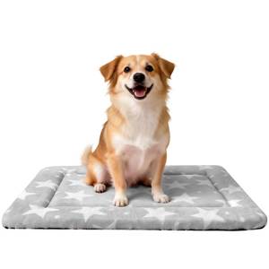 lot 5659 image: Dog Bed Mat �� Soft & Comfortable Dog Kennel Pad for Crate �� Durable Crate Bed & Mat for Dogs & Cats �� Ideal for Crate, Kennel, and Home Use (Big&Little Stars Grey, M(30201.5))
