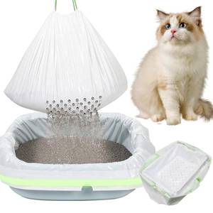 lot 5665 image: STARVAST 84PCS Sifting Cat Litter Box Liners with Holes, Extra Large Cat Litter Bags, Thickened Design, Concealed Handle, Large Perforation, 31 x 18 Inch