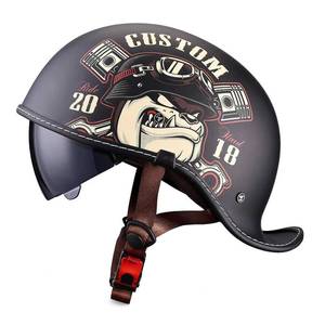 lot 5667 image: Baseball Cap Motorcycle Half Helmet, Fashion Street Adults Men Women Half Shell Helmet for Cruiser Street Scooter Moped Cap (GlassMaskIce Sleeves), DOT Approved (A, L(57-58CM))