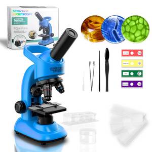 lot 5685 image: Kids Microscope,40-1600x Microscope Kit for Kids Beginners Children,STEM Kit,Prepared Slides,LED Light and Configured Various Operating Tools- Science Experiment Toy for Kids Ages 6-12