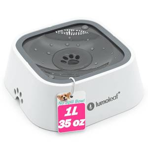 lot 5699 image: LumoLeaf No Spill Water Bowl for Dogs, Slow Feeder for Messy Drinkers, Drip-Free, Splash-Proof Design (Grey, 35oz)