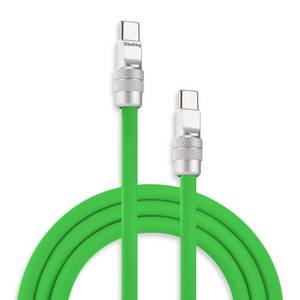lot 6434 image: chubbycable Chubby 2.0 USB C 240W Fast Charging Cable Silicone Soft Durable USB C Cable Extra Thick Charger Cord Compatible with iPhone 17-15 Series iPad, Green, Type-C to Type-C, 9.8FT