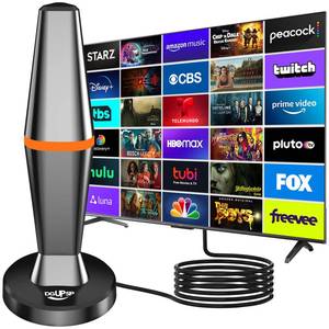 lot 6443 image: 2026 Digital TV Antenna for Smart TV Indoor, TV Antenna for Local Channels with Strong Magnetic Base, 360° Reception HD Antennas for TV Indoor 4K Supports Smart & Older TVs - 10FT Long Cables