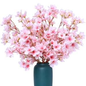 lot 6457 image: SITUMEIZI 6Pcs Artificial Cherry Blossom Branches Decor Fake Flowers Silk Spring Faux Flowers 16 Peach Bouquet for Home Wedding Bedroom Japanese Decoration DIY Table Centerpiece Arrangement(Pink)