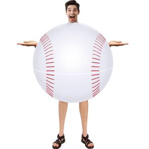 lot 6468 image: Hollowfly Adult Inflatable Costume 4.9-6.2 ft Halloween Costumes for Men Women Funny Blow up for Sports Party(Baseball)
