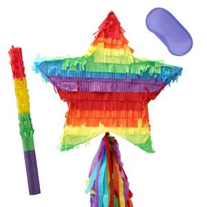 lot 9662 image: Cinco De Mayo Star Pinata 12.6 x 12.6 inches. Fiesta Party Supply for Fiesta Taco Party, Luau Event Photo Props, Mexican Theme Decoration, Carnivals Festivals, Taco Tuesday Event