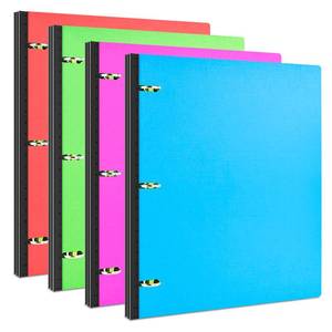 lot 9664 image: INFUN 1 INCH Telescoping 3 Ring Binder - 4PCS, Portable Plastic Binder with Telescoping Spine ��3 Ring Binders with Foldable Front Cover Holds 8.5 x 11 Paper for School,Office and Homes