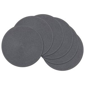 lot 9678 image: SHACOS Round Placemats Set of 6 Washable 15 inch Round Table Mats Cotton Polyester Woven Braided Place Mats for Dining Table (Charcoal Gray, 6)
