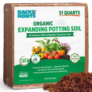 lot 9680 image: Back to The Roots Organic Coir, 51 Quart Expanding Soil, Great for Seeds and Potting