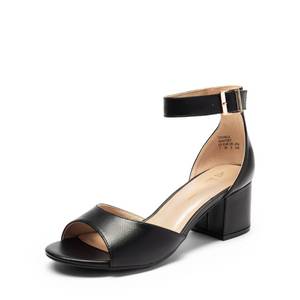 lot 9683 image: DREAM PAIRS Women Chunky Block Heels Open Toe Ankle Strap Buckle Comfortable Heeled Sandals Wedding Party Dress Shoes,Size 11,BlackPu,CHUNKLE