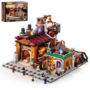 lot 9715 image: Lumibricks Steampunk Ore Factory Lighting Building-Bricks Set, 3138 Pcs Interactive Mechanical Factory Collection Display Set for Adults and Steampunk Lovers