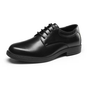 lot 9721 image: Bruno Marc Mens Non Slip Work Shoes Restaurant Resistant Dress Derby Shoes,Size 9,All Black-Pu,BMUMHC2502