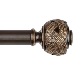 lot 9722 image: Bronze Curtain Rod 32 to 58 Inches (2.6 to 4.8 ft), USFOOK 78 Inch Telescoping Splicing Curtain Rods for Windows 20 to 54 Inch, Drapery Rods with Leaf Finials