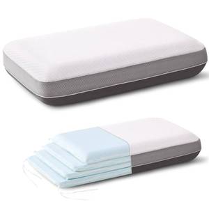 lot 9729 image: PAROLL Adjustable Pillow Ultra Thin Flat for Sleeping Memory Foam Layer Low Profile Slim Pillow for Stomach, Back, Side Sleepers