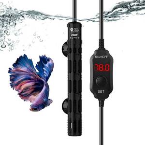 lot 9734 image: AquaMiracle Submersible Aquarium Heaters, 200W Fish Tank Heater with LED Digital Temp Display, Dry-Run Auto Power-Off & Overheat Protection, for Freshwater and Saltwater Tanks (20-40 Gal)