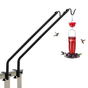 lot 9749 image: Kingsyard 2 Pack Heavy Duty Deck Hook, 27-39 Adjustable Metal Deck Railing Hooks for Hanging Bird Feeders, Planters, Suet Baskets, Lanterns, Wind Chimes, Clamp Mounted