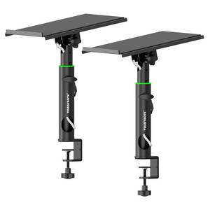 lot 9764 image: Vondynote Pair of Studio Monitor Stands Desk Clamp Speaker Stands 0-12°Tilt Height Adjustable with Cable Management