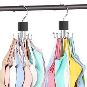 lot 10001 image: 2 Pack Tank Top Hanger, Bra Hangers for Closet Organizer Max 36 Storage Capacity, Space Saving 360°Rotatable Metal Bra Organizer, Closet Organizers and Storage for Tank Top, Bras, Scarf, Purse etc.