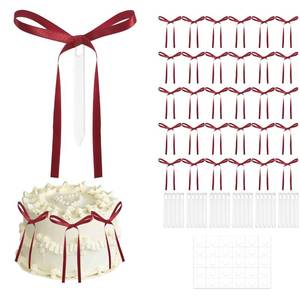 lot 10003 image: Turmaster 30 Pack Bow Cake Toppers Satin Silk Bow Cake Decoration Coquette Birthday Decorations,Bowknot Party Supplies for Weddings Birthdays Baby Showers Bridal Party Gift Wrapping,Red