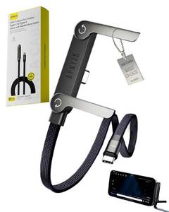 lot 10008 image: APNYZS 240w Stand Data Cable Invisible Holder Flat Charger 2 in 1 USB-C Charge Case Charging Sideways Standing Mount Side Horizontal Foldable Fast 90 Degree Multiple Braided Cables(240wC-C)