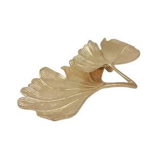 lot 10017 image: Metal Jewelry Dish, Small Leaf Shaped Ring Holder Jewelry Organizer, Trinket Dish Vanity Tray for Dresser Christmas Birthday Wedding Gifts