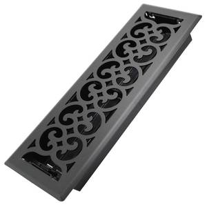 lot 10025 image: Howeall 4x14 Inches Heavy Duty Walkable Floor Register Easy Adjust Air Supply Lever Floor Vents - Charlotte Design - Vent Cover for Home Floor - Matte Black