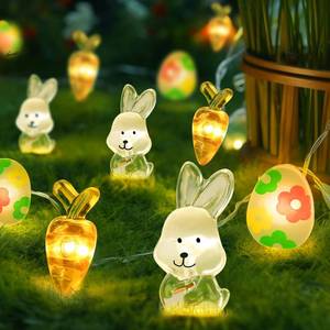 lot 10032 image: Coquimbo Easter Spring Decorations String Lights, 10FT 30 LED Spring Decor Fairy Lights Battery Operated Easter Egg Bunny Ornaments for Home Bedroom Party Spring Themed Easter Basket Stuffers for Kids