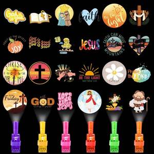 lot 10451 image: Tuanse 24 Pcs Jesus Christian Finger Lights Gifts Bulk for Kids Easter Religious Glow in The Dark Finger Lights Religious Birthday Party Favors Supplies Jesus Church Sunday School Gifts
