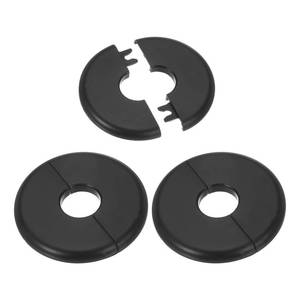 lot 10454 image: PATIKIL Wall Split Flange 0.9323.5mm, 3Pcs ABS Round Self-Adhesive Escutcheon Plate Cover Buckle for Water Pipe Faucet Decoration, Black