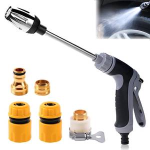 lot 10463 image: Pressure Washer, High Pressure Hose Nozzle with Connectors, Water Sprayer Cleaning Tool for Car Window, High and Portable Pressure Washer Wand for Plant Watering and Lawn Care(Water Gun  Connector)