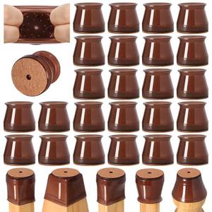 lot 10466 image: 24 Pcs Chair Leg Floor Protectors for Hardwood Floors Silicone Covers to Protect Wood Tile Floors Felt Bottom Furniture Leg Caps Anti-Scratch Reduce Noise (Fit1.3-2)