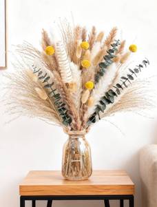 lot 10488 image: Pampas Grass Boho Decor Bouquet - Natural Dried Flowers Including Billy Balls,Eucalyptus,Bunny Tails Grass,Multi-Scene Decor for HomeWeddingLiving RoomEntryway  Versatile Ins-Style Home Ornament��