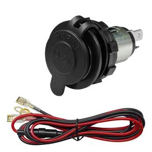 lot 10496 image: Cigarette Lighter Socket, DC 12V Car Power Outlet Socket Replacement, Waterproof Car Cigarette Lighter Adapter with Cover and Wiring Harness, Universal Auto Accessories for CarS, RV, Boat (1PC)