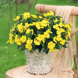 lot 11536 image: Uqueeten Fake Flowers Artificial Flowers for Outdoor��White Artificial Impatiens Bouquet Flowers for Outdoors��Spring Flowers Artificial Impatiens Outdoor Silk Fake Flowers Indoor Decor 4pcs(White)