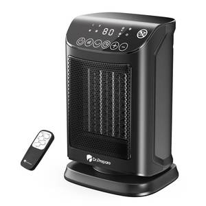 lot 11537 image: DR.PREPARE 1500W Small Space Heater for Indoor Use, Portable PTC Ceramic Electric Heater with Thermostat, Oscillation, Remote, 12H Timer, 3 Heat Modes  Fan  ECO Mode, Safe Heater for Office Bedroom