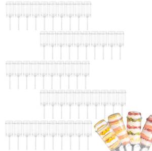 lot 11549 image: Generic 50Pack Clear Cake Pop Shooter��Round Shape Push-Up Pop Containers with Lids��Plastic Containers for Birthday Party Wedding Baby Shower