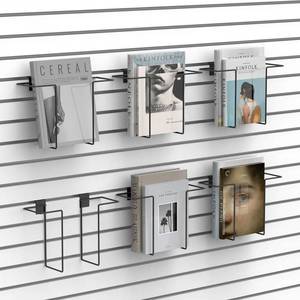 lot 11565 image: SSNEWOG 6 Pair Literature Display for Slatwall, Adjustable Magazine Holder for Slat Wall, Metal Slatwall Accessories for Exhibitions, Perfect for Organizing Books, Magazines, and Brochures