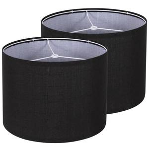 lot 11579 image: Drum Lampshade Set of 2, Lamp Shades for Table Lamps Floor Lamp, 13 Top X 13 Bottom X 10 High Black Large Line Fabric Lamp Shades, Easy Assembly Replacement Lampshades
