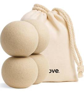 lot 11591 image: Vove Natural Hemp Dryer Balls - 4 Pack, 5X More Absorbent Than Wool - Cuts Drying Time up to 35%, Natural Fabric Softener, Reduces Wrinkles and Static, Reusable, Hypoallergenic, Eco Friendly