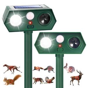 lot 11596 image: 2026 Sonic Fortress Pro Deer Repellent Devices, Racoon Repellent Outdoor Squirrel Fortress Pro IP65 Animal Repeller Cat Deterrent with Motion Sensor&Flash Light to Scare Dog Out of Garden Yard(2Pack)