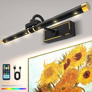 lot 11597 image: Laliled Picture Light, Rechargeable Battery Operated Painting Light with Remote, Dimmable Art Light for Paintings, Wireless Picture Light for Wall with Timer (Black)