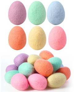 lot 11612 image: Moukeren Colorful Felted Eggs, Wool Felt Eggs for Spring, Pastel Surprise Egg Decor for Garland Crafts Tree Hanging Ornaments Party Decoration, 2.4 in Tall(Pastel Color,36 Pcs)