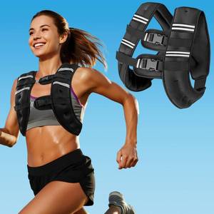 lot 11613 image: Weighted Vest with Two Adjustment Straps for Men Women, 8lbs12lbs16lbs20lbs Weight Vest with Reflective Stripes for Workout, Strength Training, Running, Fitness, Muscle Building, Weight Loss